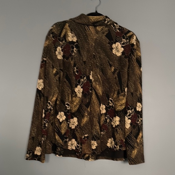 Sag Harbor Brown and Cream Floral Blazer - Picture 5 of 8